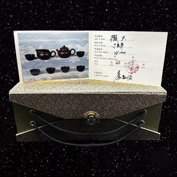 Vintage Masterwork Chinaware Tea Set Pottery Hand Made Certified Marked - Picture 3 of 12